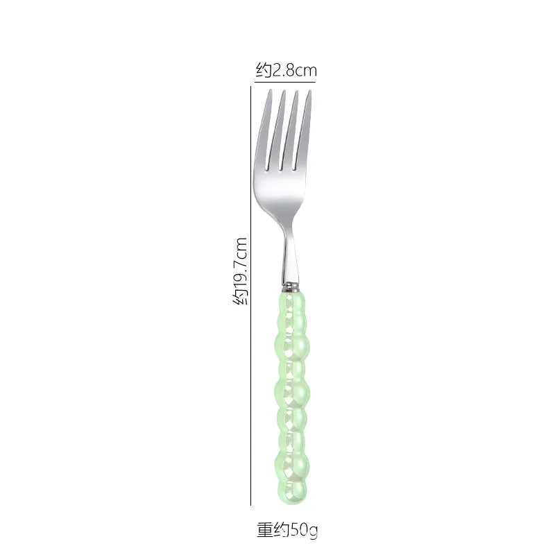 Casual Geometry Stainless Steel ceramics spoon Tableware 1 Piece