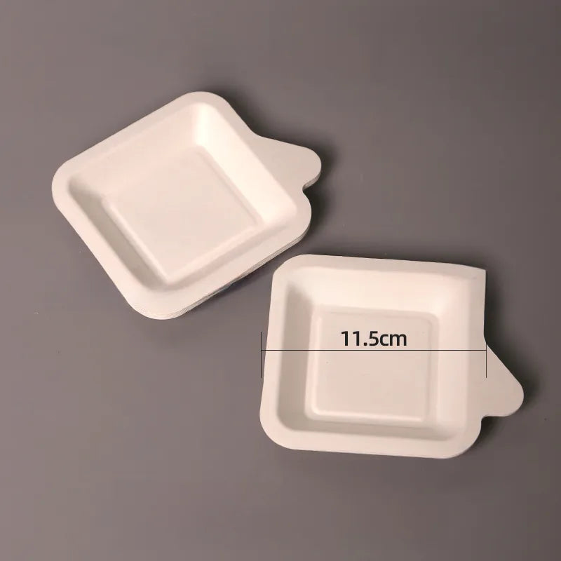 Disposable Sugarcane Pulp Paper Plate Dinner Plate Barbecue Cake Kindergarten Drawing DIY Paper Plate Thickened Pulp Plate