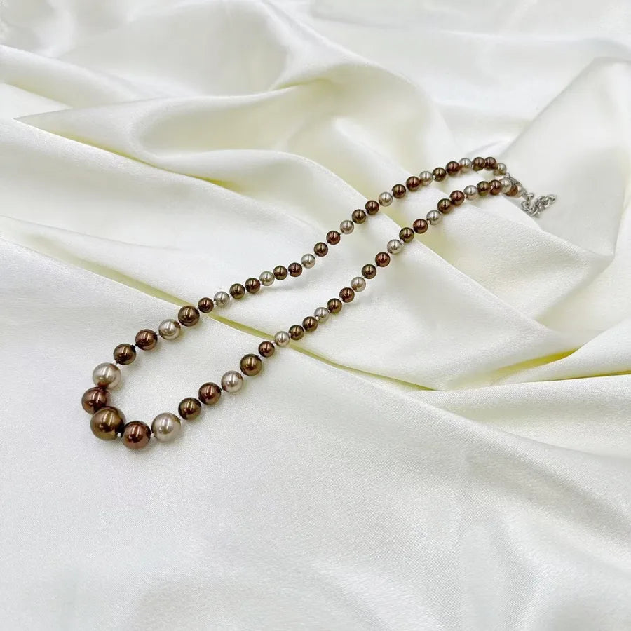 Elegant Round Colorful Artificial Pearl Beaded Chain Beaded Necklaces Wholesale