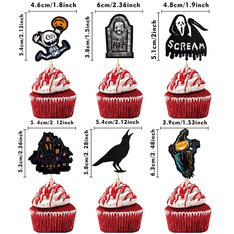 Halloween Gothic Hip-Hop Color Block Festival Cake Decorating Supplies