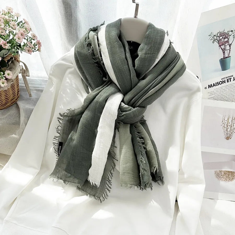 Unisex Simple Style Color Block Cotton Scarf