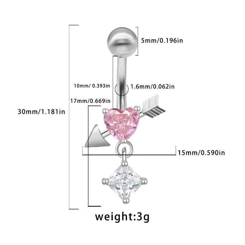 1 Piece Belly Rings Simple Style Classic Style Star 316L Stainless Steel  Alloy Plating Inlay Resin Rhinestones Glass Gold Plated Silver Plated Belly Rings