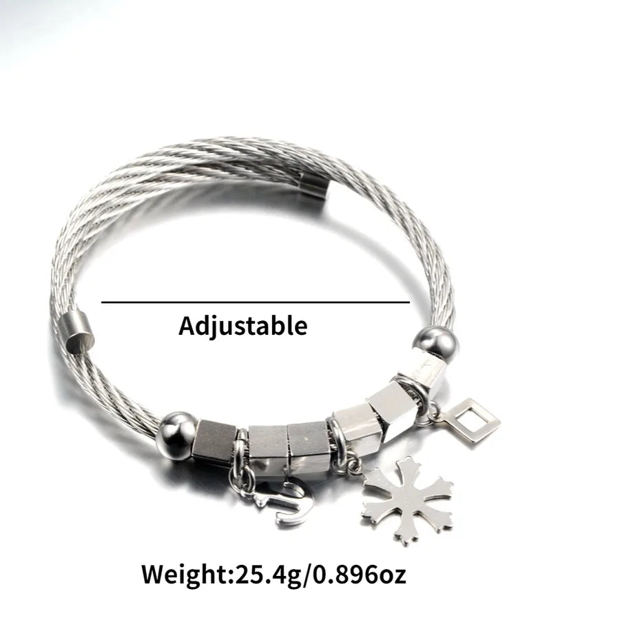 Retro Classic Style Cross Elephant Snowflake 304 Stainless Steel Men's Bangle Men Cuff & Bangle