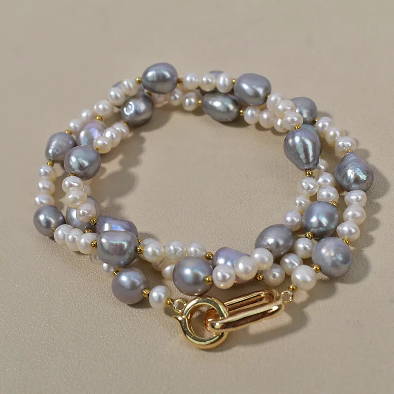 Handmade Long Natural Freshwater Pearl Necklace For Women Sweater Chain Elegant High-End Accessory Suitable For Autumn Winter
