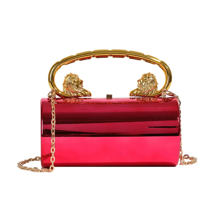 Women's Pu Leather Solid Color Elegant Cylindrical Lock clasp Crossbody Bag