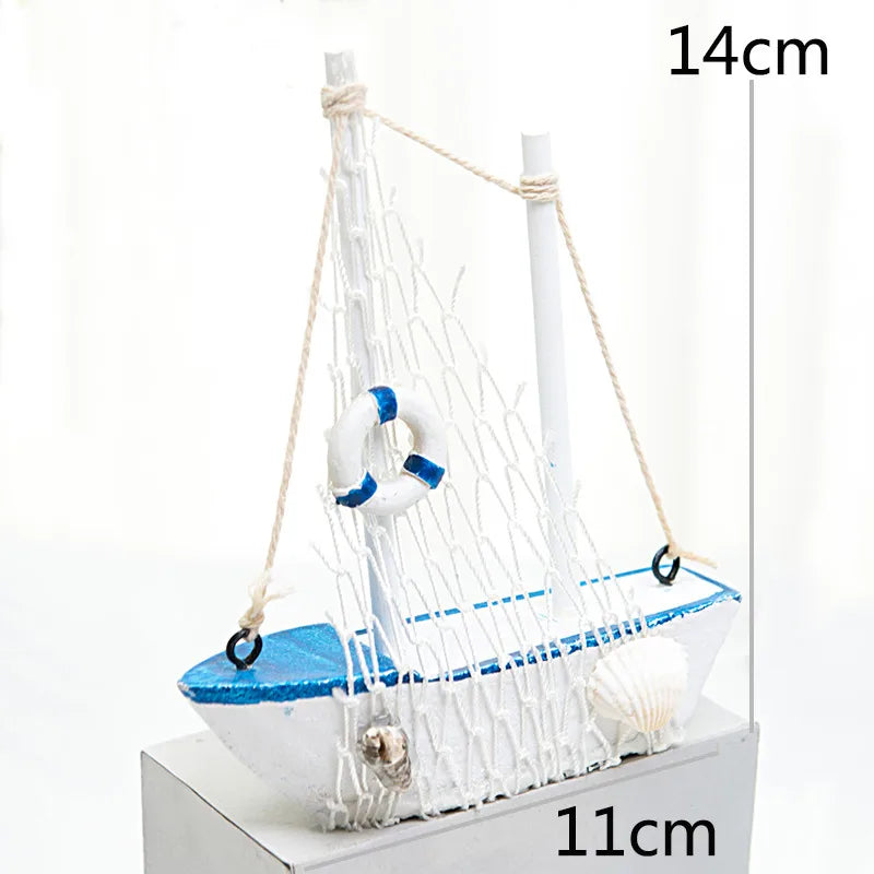 Marine Style Ship Wood Ornaments Artificial Decorations