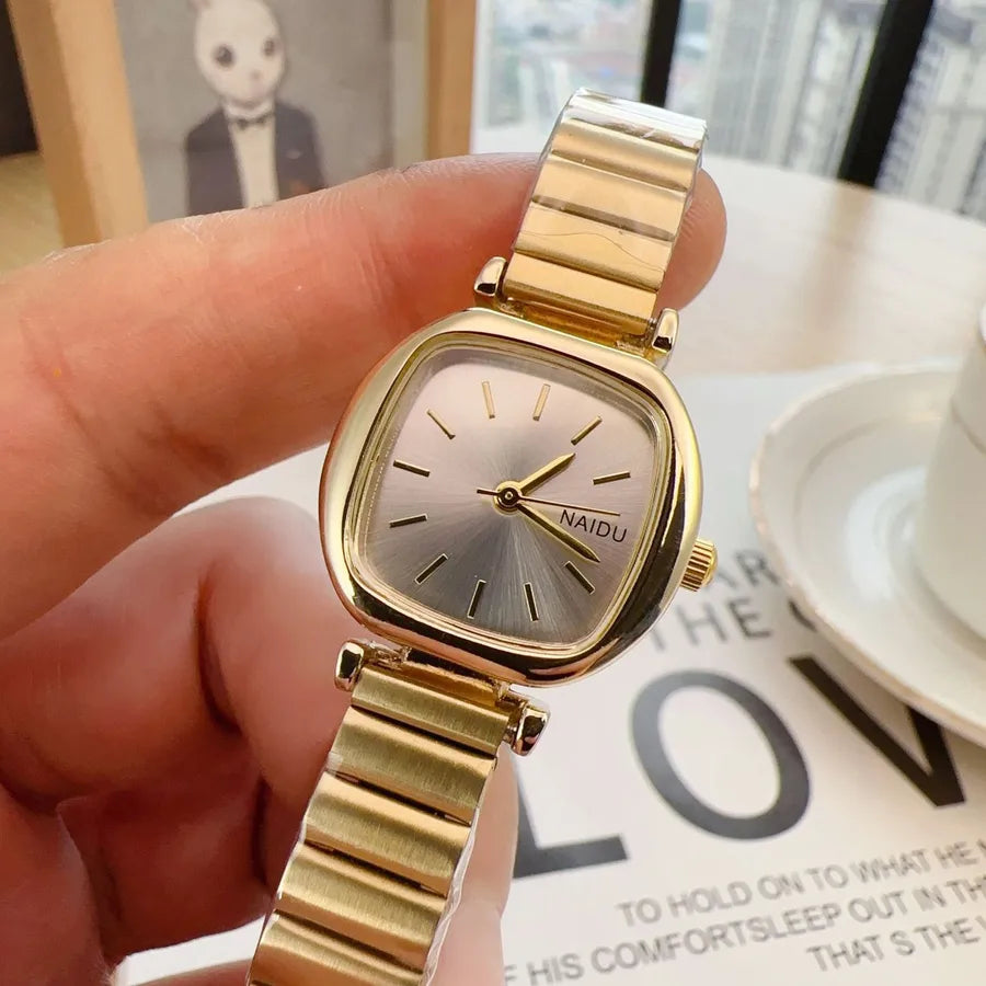 Casual Solid Color Single Folding Buckle Quartz Women's Watches