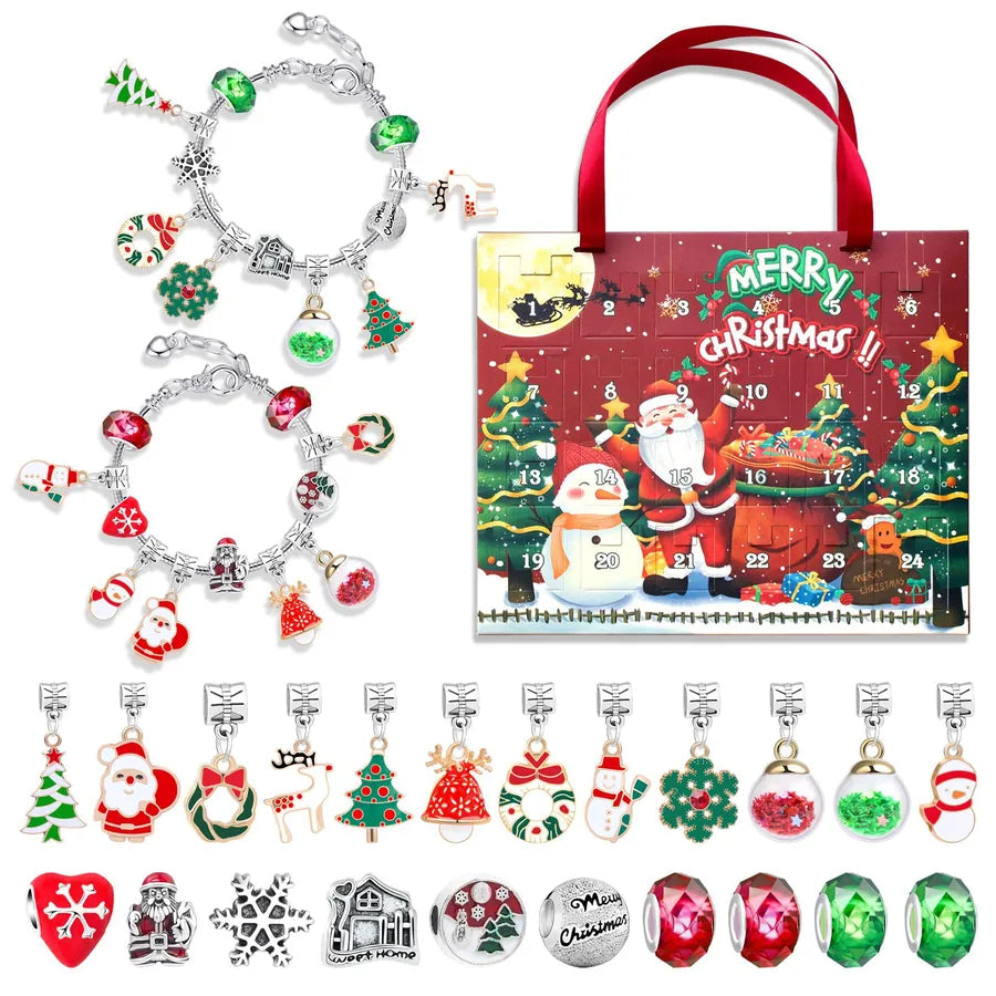 1 Set Alloy Santa Claus Christmas Socks Snowflake Pendant Chain Jewelry Accessories