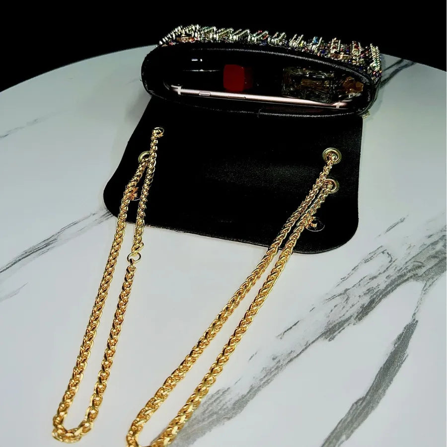 New Full Drill Handbag Diamond Embedded Underarm Evening Bag Women's Socialite Ball Gown Single Shoulder Crossbody Dinner Bag