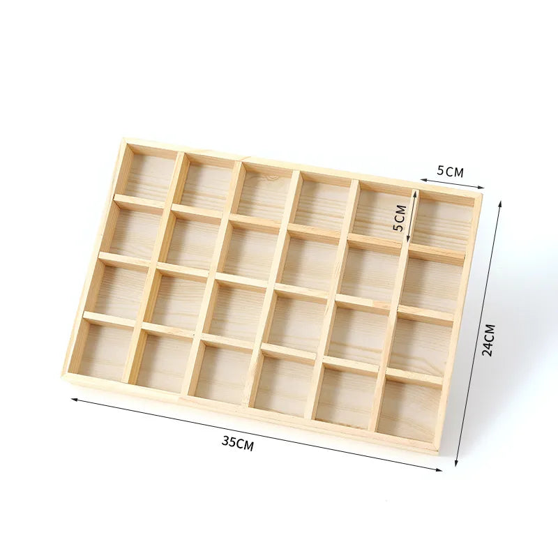 1 Piece solid wood Simple Style Square Jewelry Display