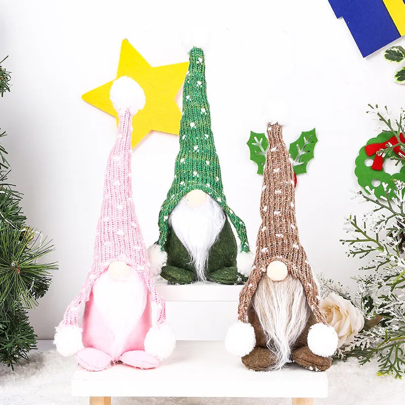 Christmas Cartoon Style Pastoral Color Block Holiday Festival Ornaments