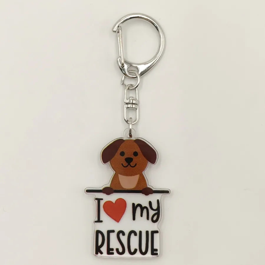 Ethnic Style Simple Style Letter Dog Arylic Unisex Keychain