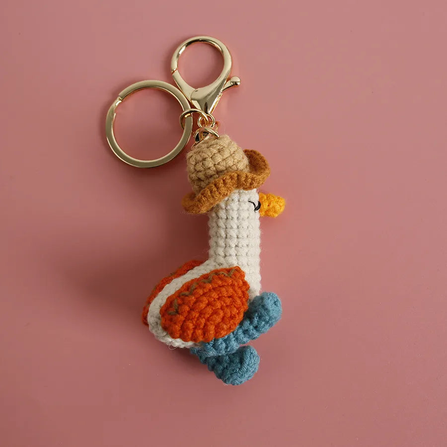 1 Piece Cute Duck yarn Unisex Bag Pendant Keychain