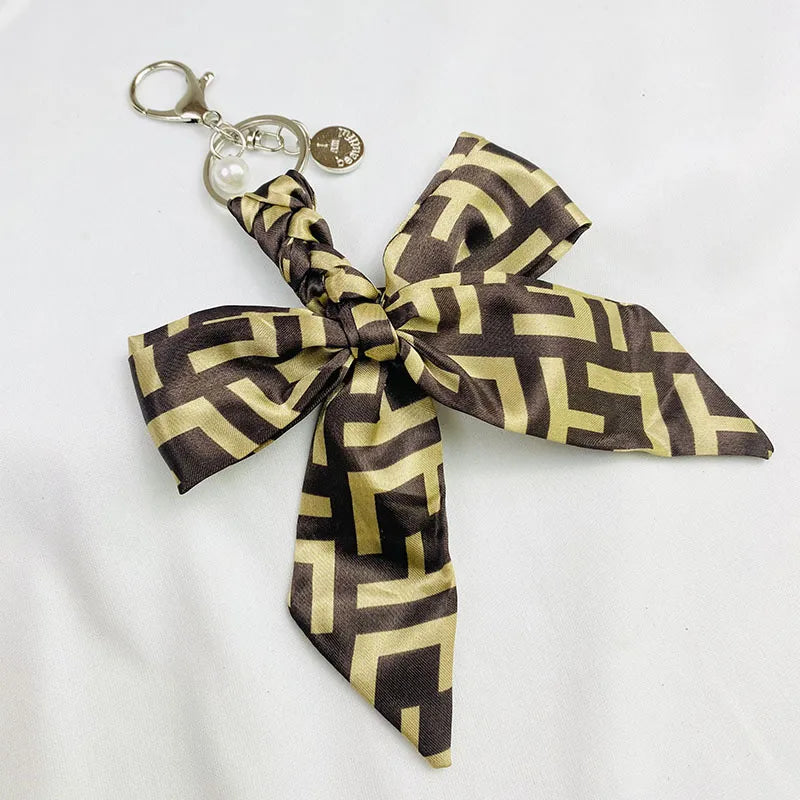 Sweet Simple Style Bow Knot Cloth Metal Unisex Bag Pendant Keychain