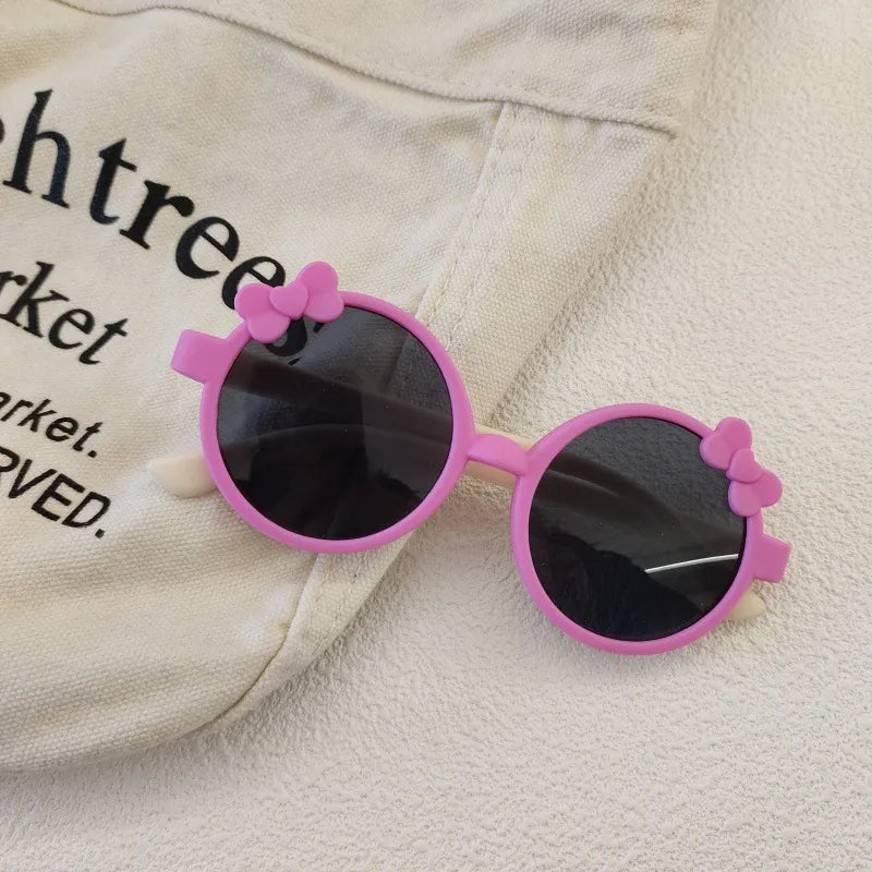Sweet Simple Style Solid Color Resin Round Frame Full Frame Kids Sunglasses