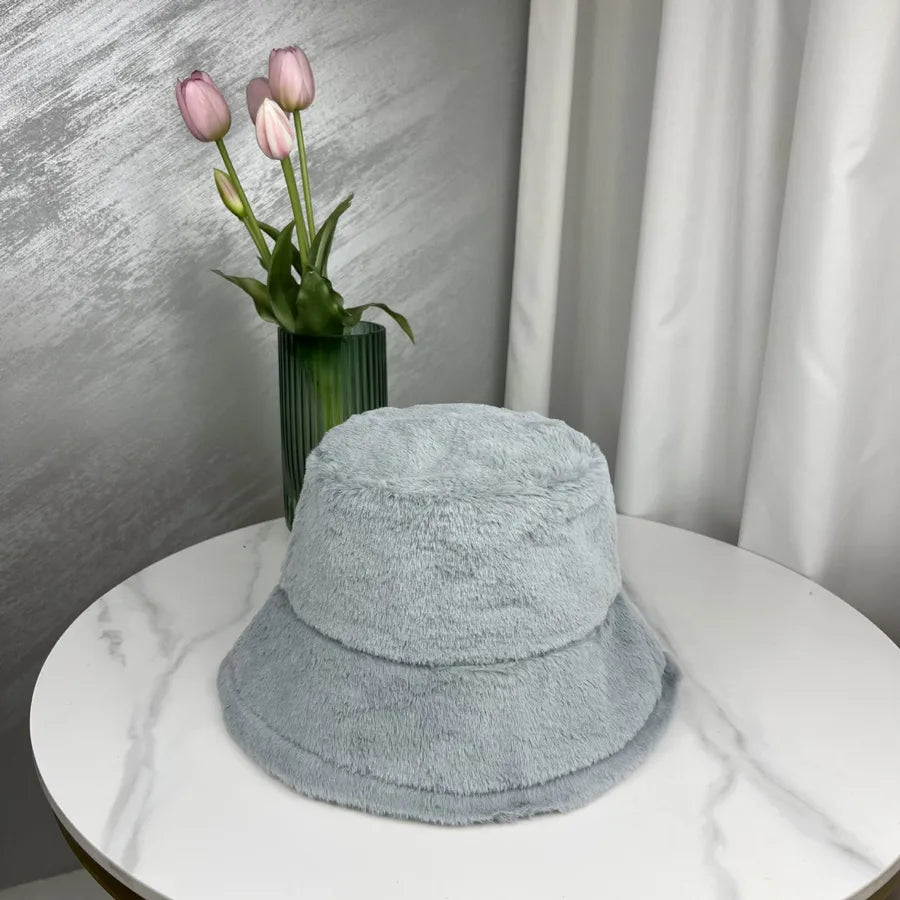 women's basic solid color curved eaves bucket hat