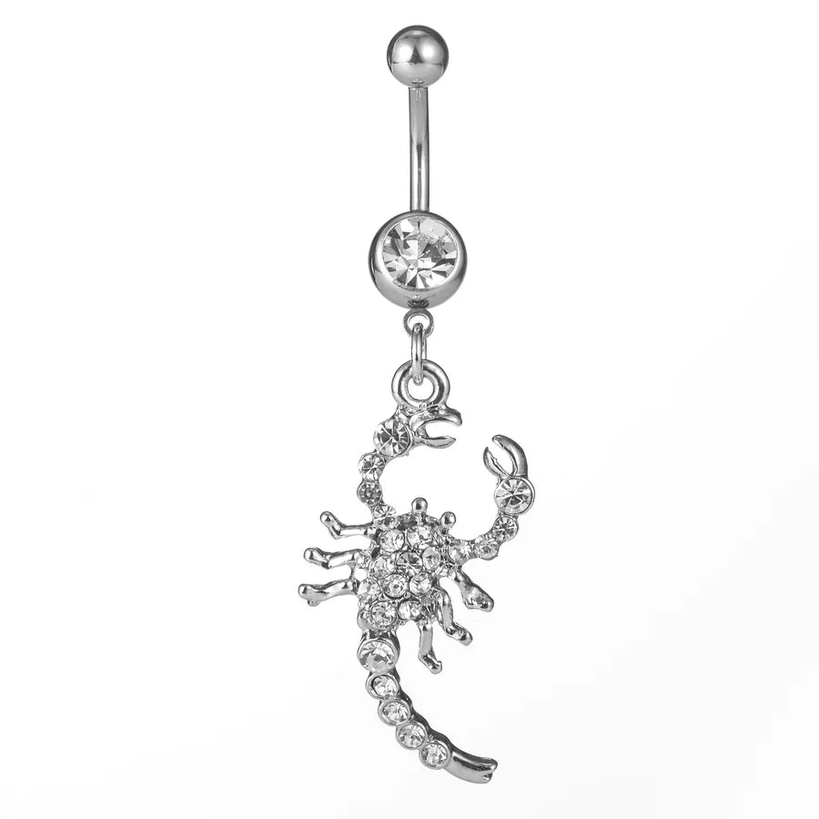 fashion piercing jewelry diamond scorpion alloy navel ring