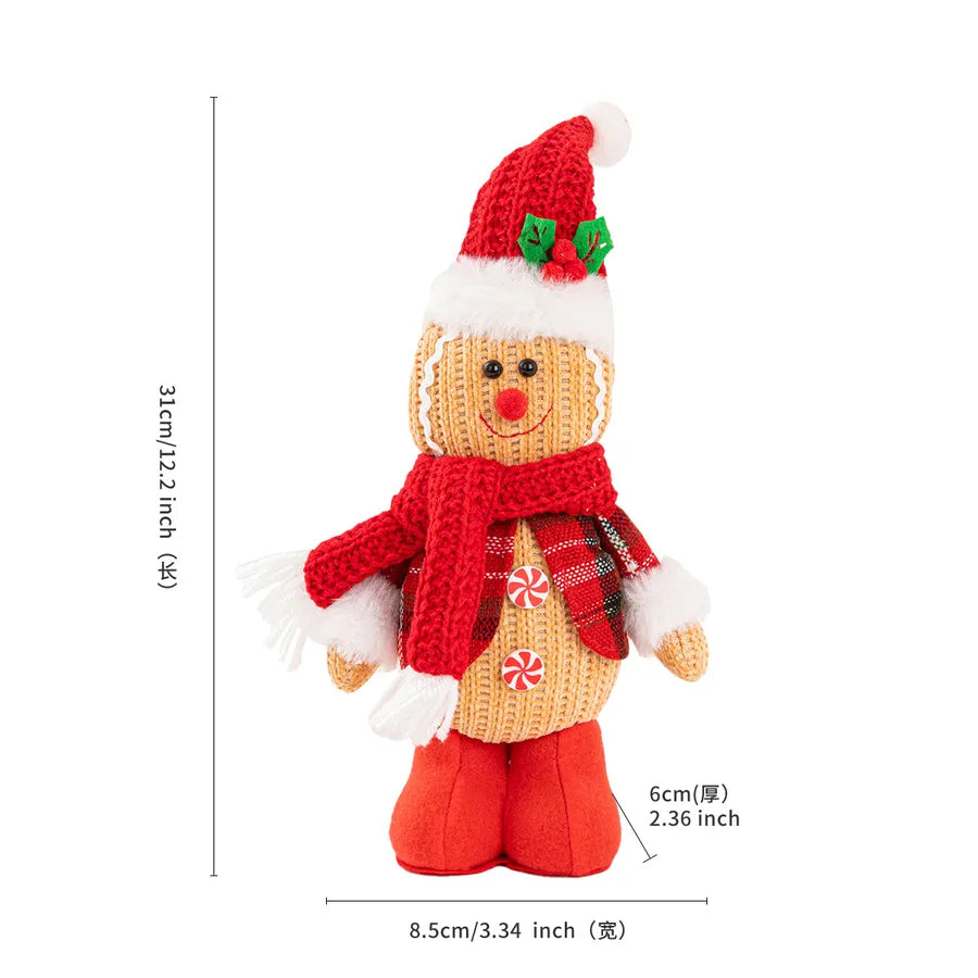 New Christmas Decorations Gingerbread Man Doll Ornament Saint Party Scene Arrangement Children's Gift Doll Holiday Decor