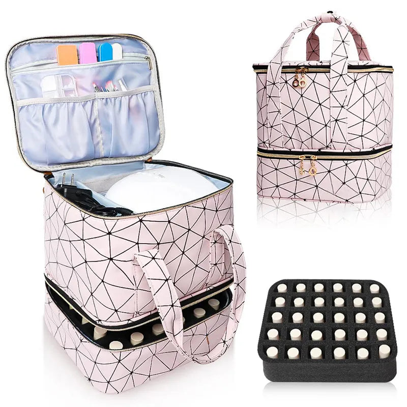 Basic Stripe Solid Color Pu Leather Cloth Square Makeup Bags