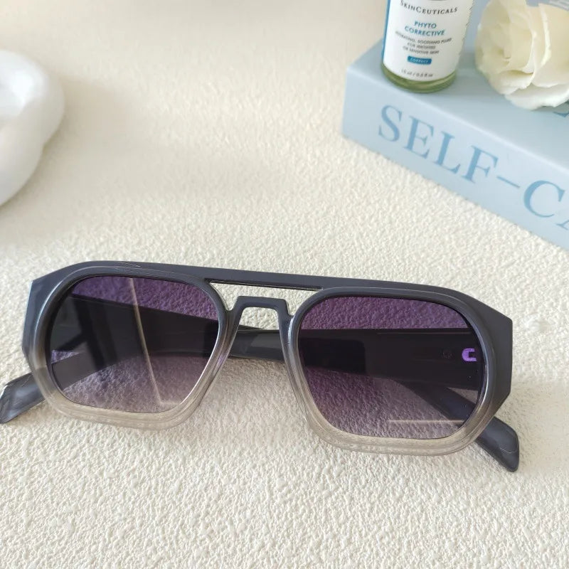 Vacation Solid Color Resin Square Full Frame Men's Sunglasses