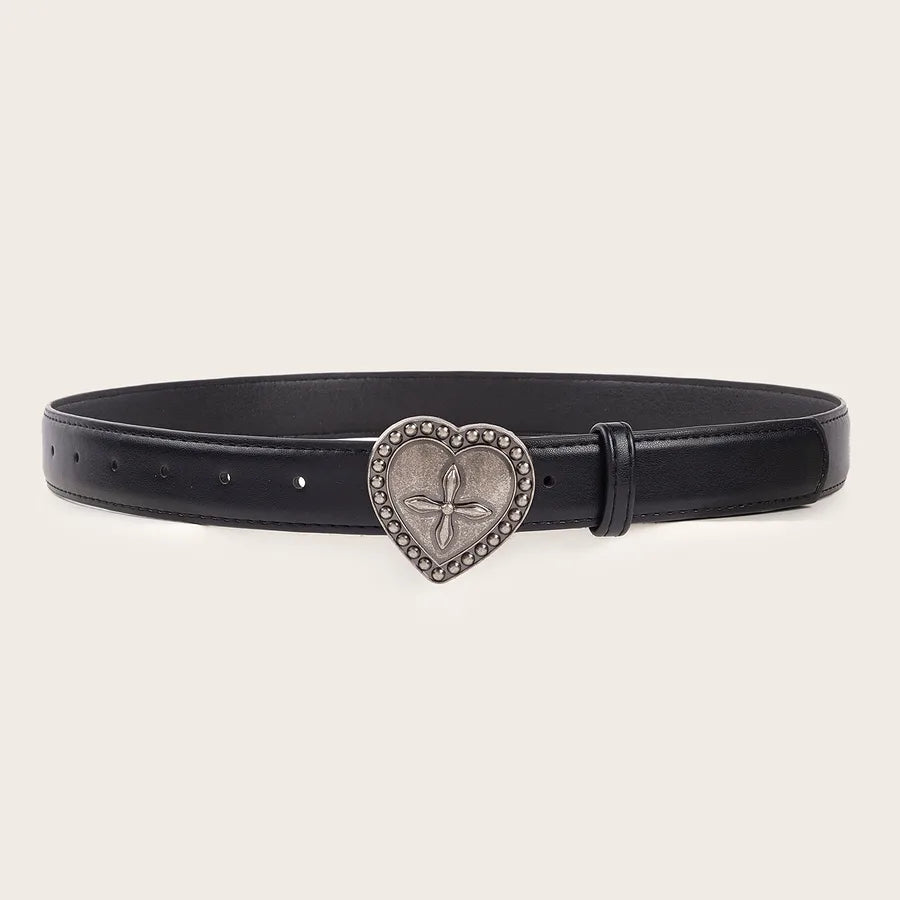 Direct  new metal love snap belt versatile simple retro women's belt decorative jeans with fashion