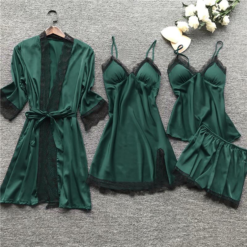 solid color sexy lace pajamas