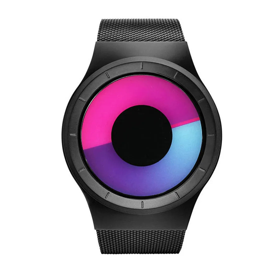 Sports Solid Color Single Folding Buckle Quartz Men's Watches