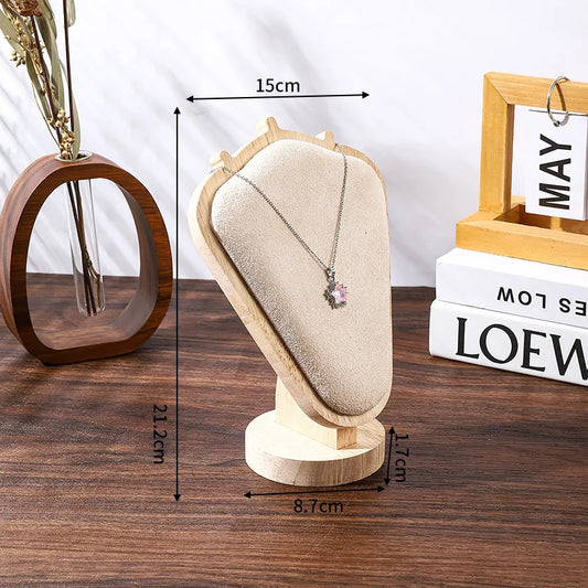 1 Piece solid wood Classic Style Solid Color Jewelry Display
