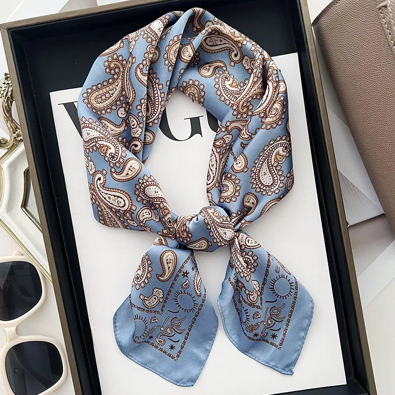 Unisex Casual Vacation Simple Style Solid Color Satin Kerchief