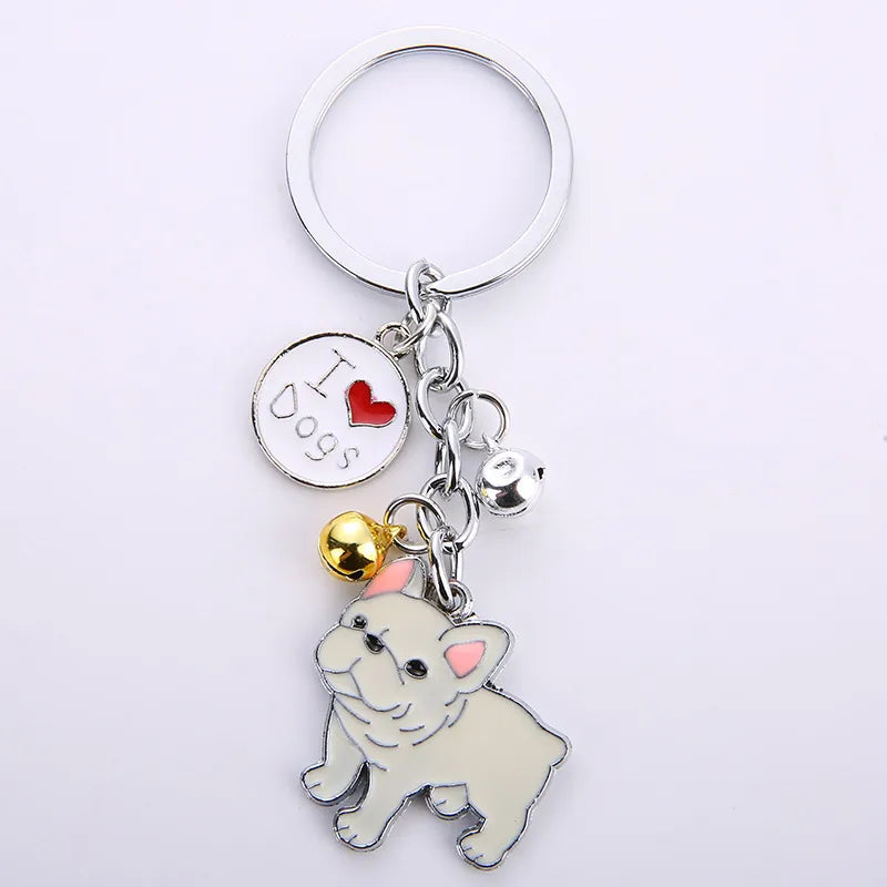 fashion dog metal unisex bag pendant keychain 1 piece
