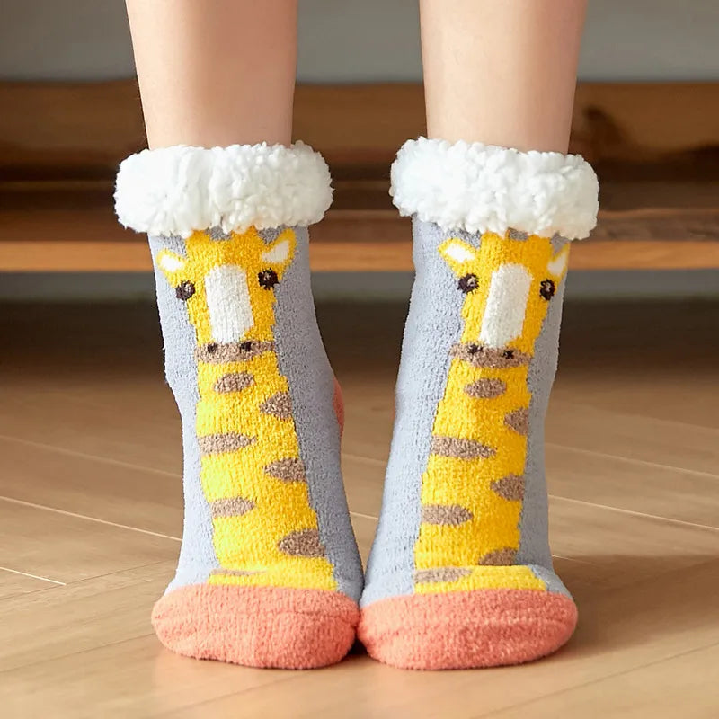 Christmas Sweet Women's Cartoon Polyacrylonitrile Fiber Crew Socks A Pair