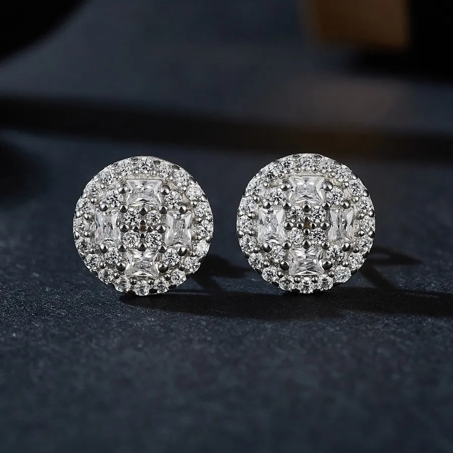 925 Sterling Silver Ear Studs Round Ear Studs