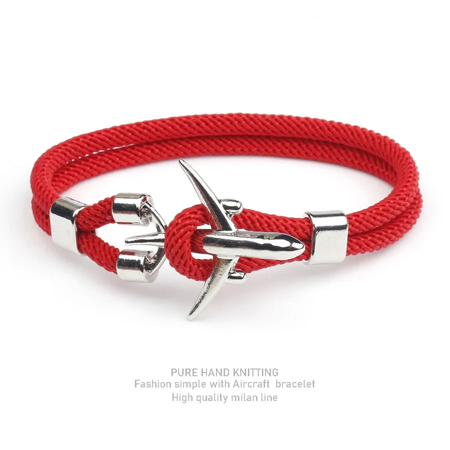 simple style geometric alloy polyester plating men's bracelets