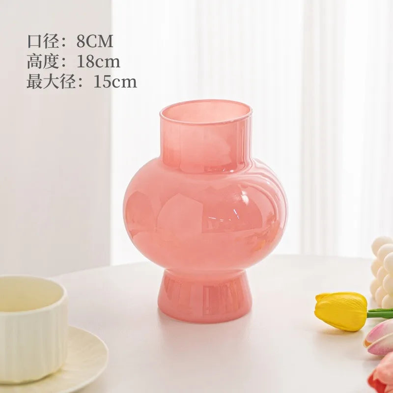 European-style retro glass vase personalized creative living room office water-raising flower arrangement container ornaments decorative crafts