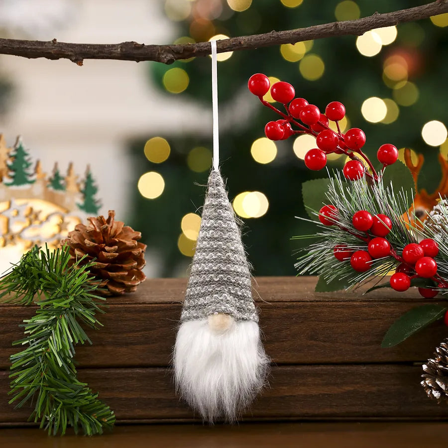 New Christmas Decorations Knitted Red Pendant Faceless Santa Claus Ornament For Christmas Tree American And Cartoon Style