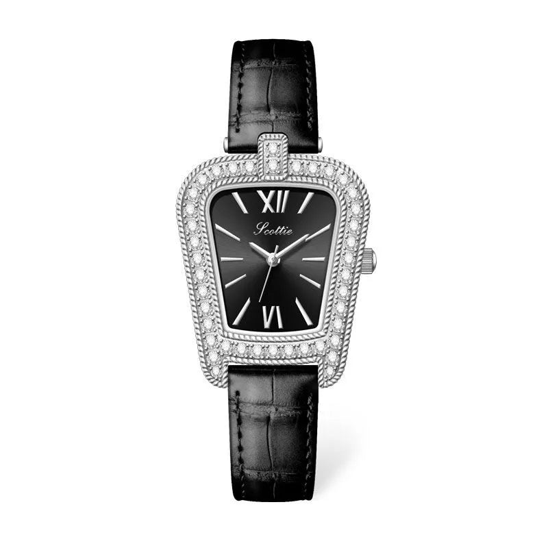 Casual Simple Style Solid Color Buckle Quartz Watch