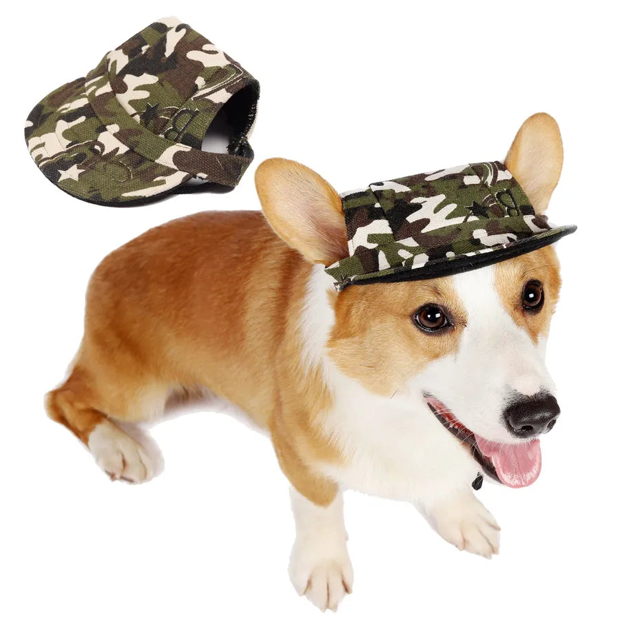 simple style canvas oxford cloth stripe pet hat