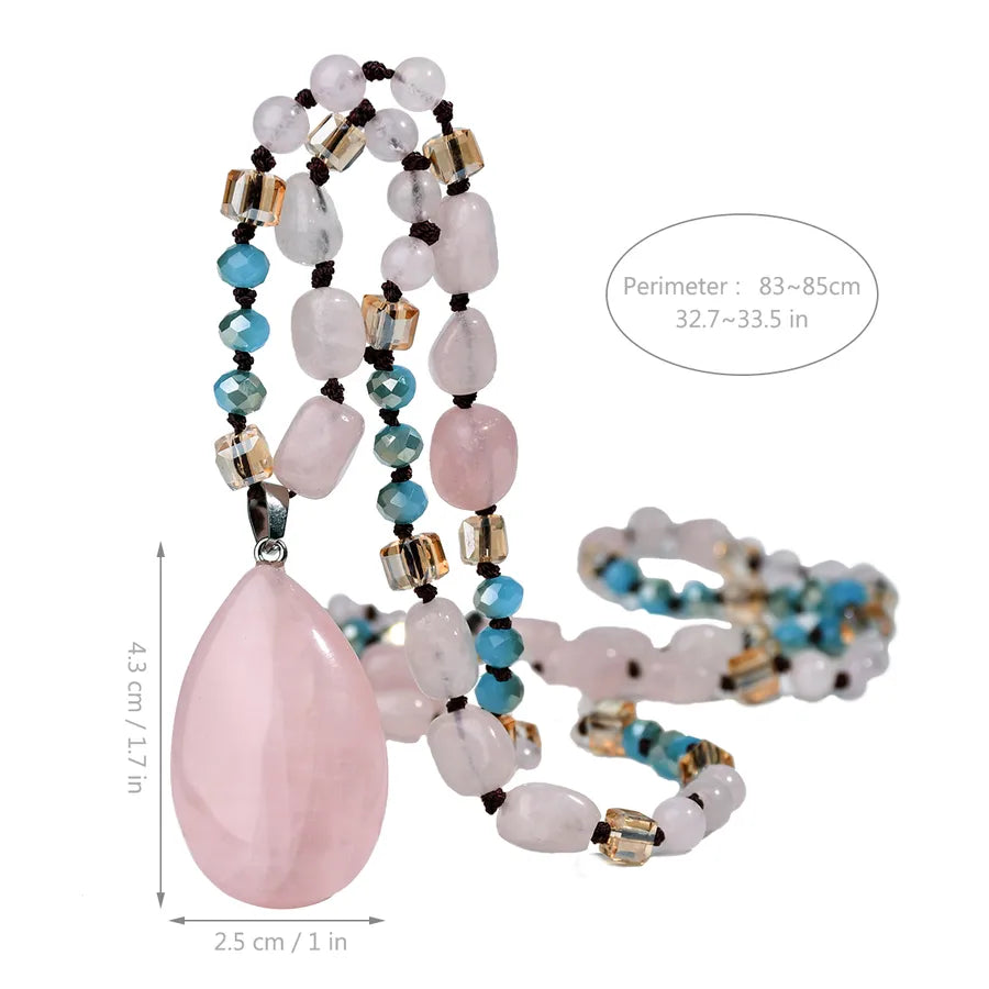 Elegant Water Droplets natural stone Beaded Chain Jewelry Set In Bulk
