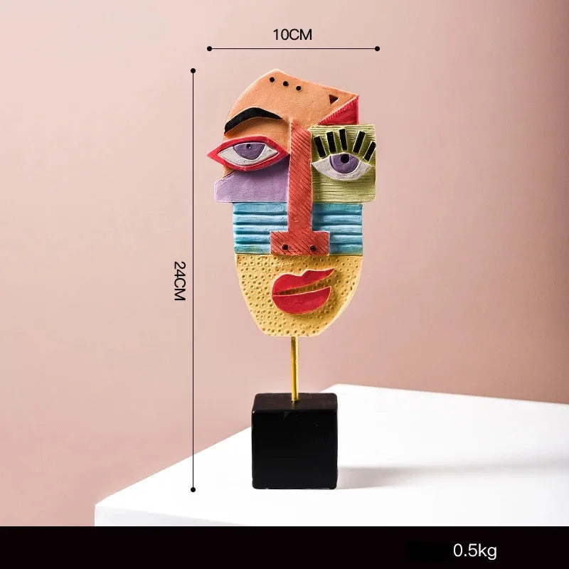Artistic Human Face Resin Ornaments Artificial Decorations