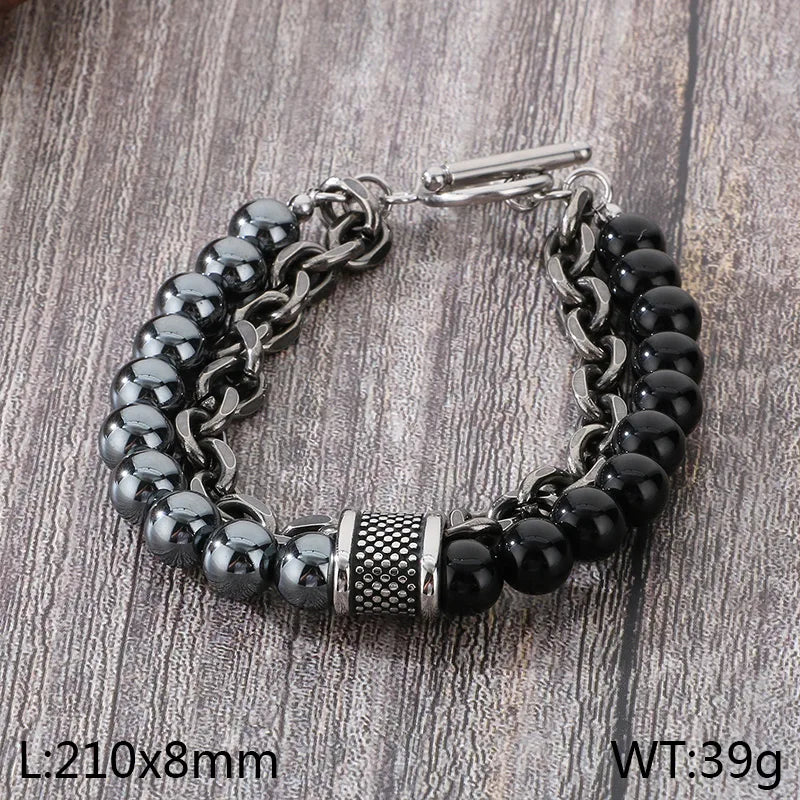Casual Simple Style Streetwear Round 304 Stainless Steel Bracelets In Bulk