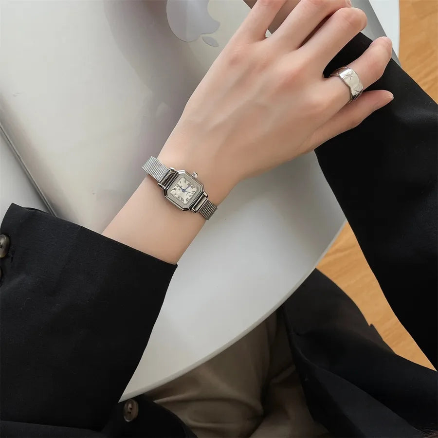 Casual Elegant Luxurious Square Single Folding Buckle Quartz Watch