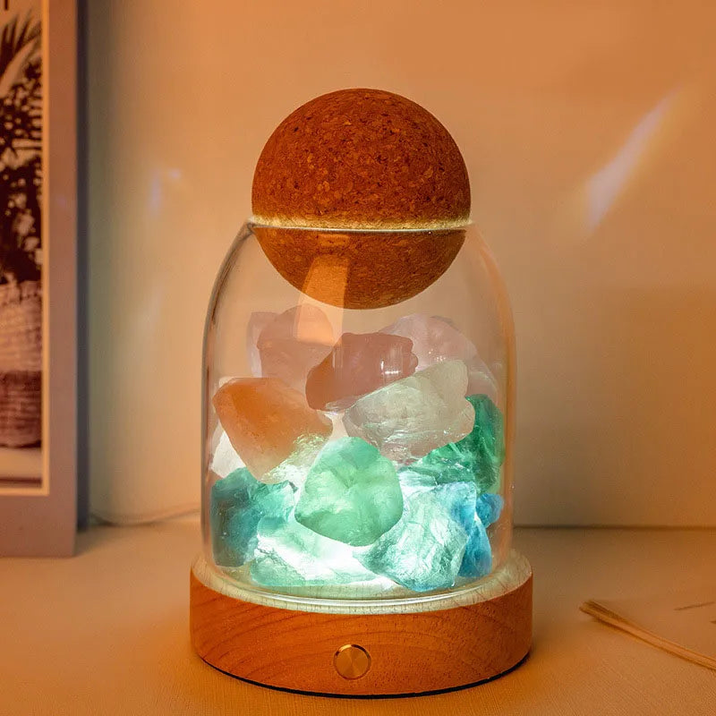 Chinoiserie Retro Geometric Crystal Ornaments Aromatherapy Small Night Lamp Lighting Accessories
