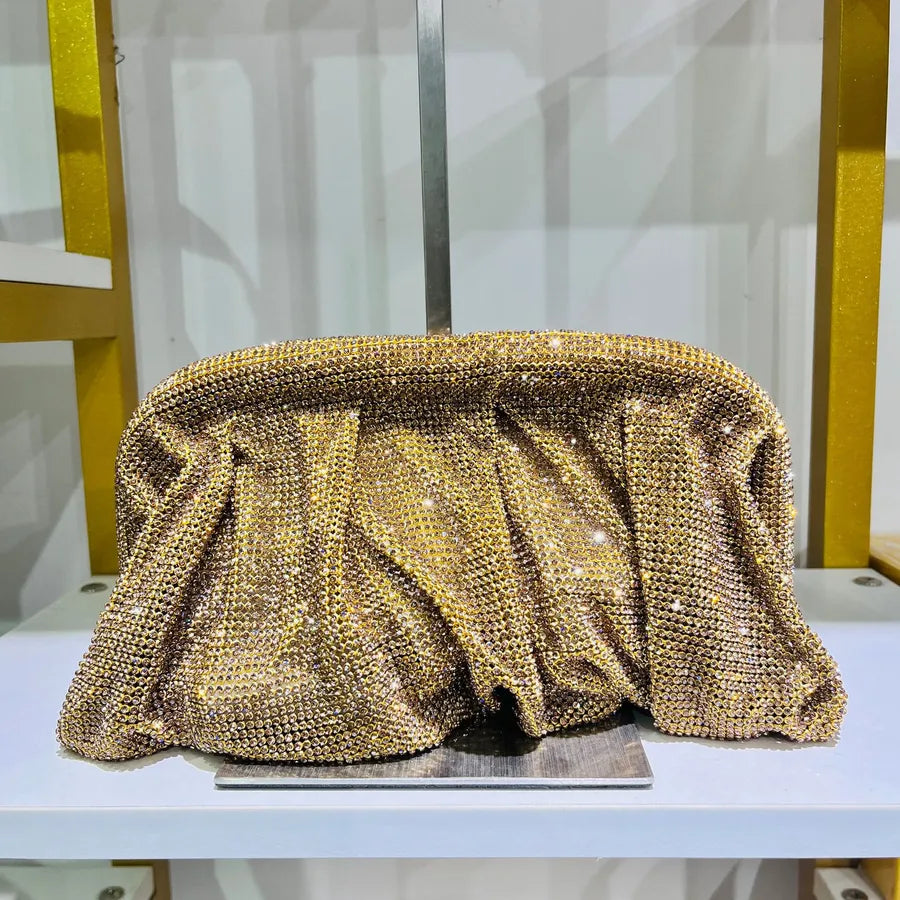 silver gold blue pvc solid color square evening bags