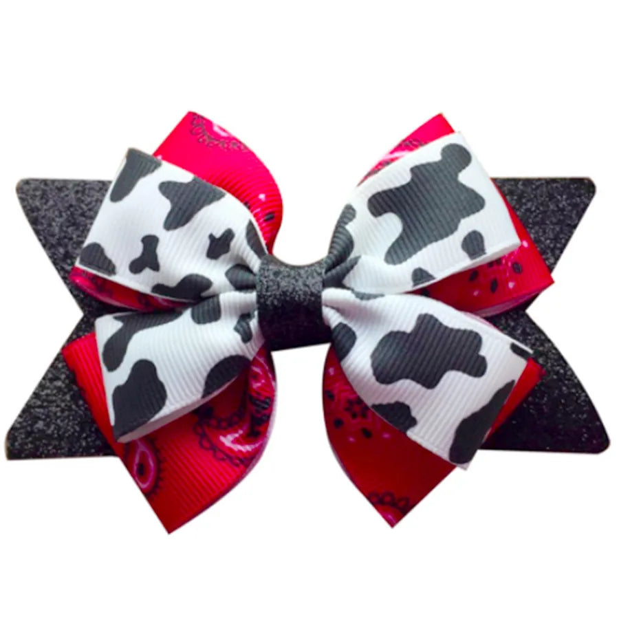 Hot Selling  Milk Bow Western Denim cowgirl   Children's Hairpin