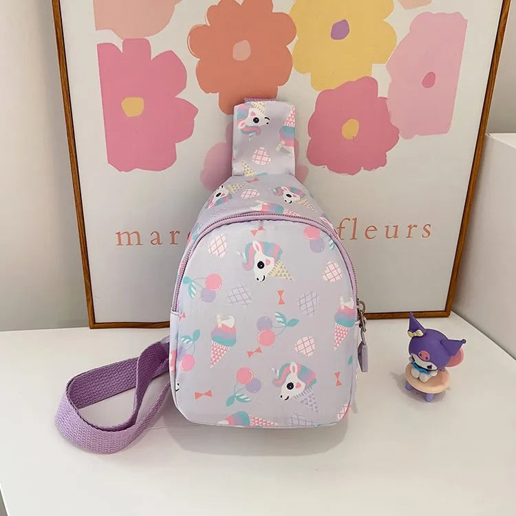 Kid'S Nylon Cartoon  Cute Oval Zipper Fanny Pack