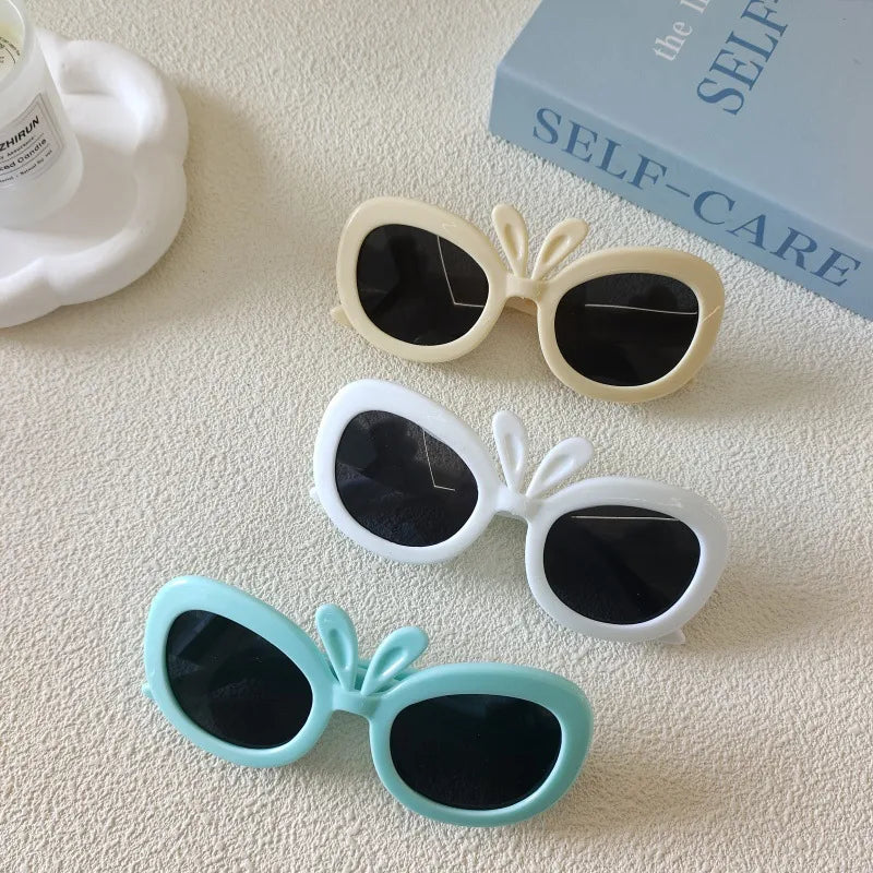 Sweet Simple Style Solid Color Resin Special-Shaped Mirror Full Frame Kids Sunglasses
