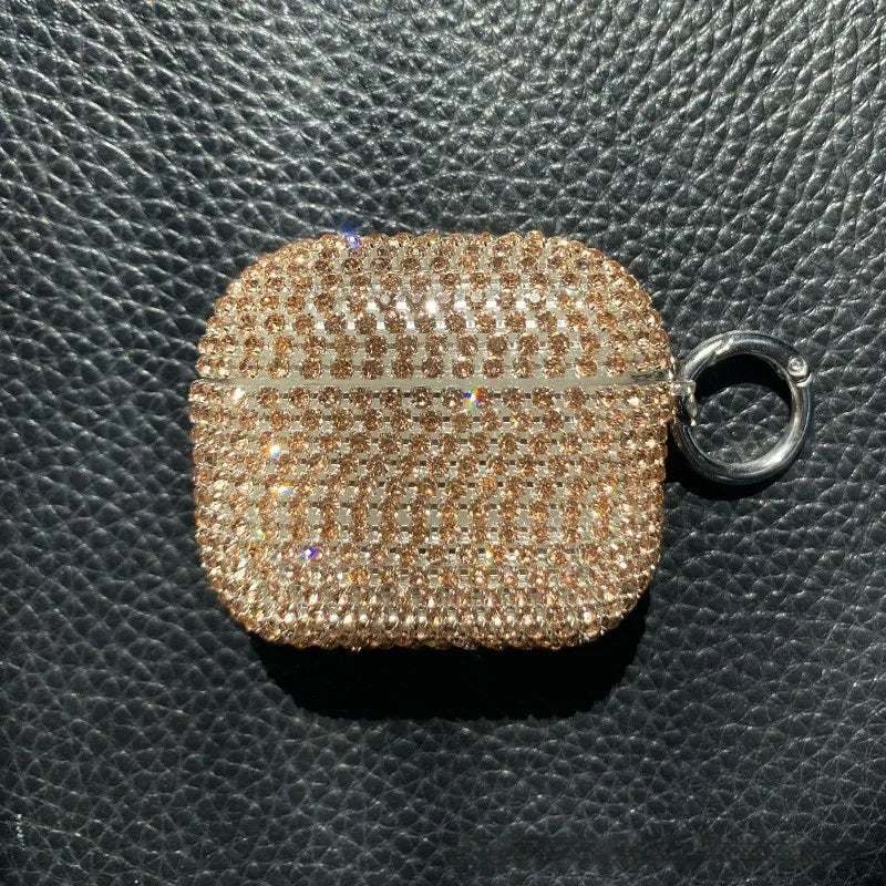 PC Rhinestone Solid Color Shiny Earphone case Phone Accessories
