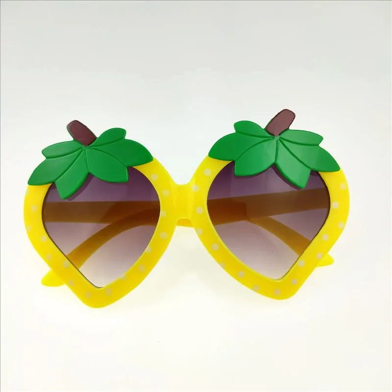 Cute Novelty Strawberry Ac Gradient Tinted Lenses Special-Shaped Mirror Full Frame Kids Sunglasses