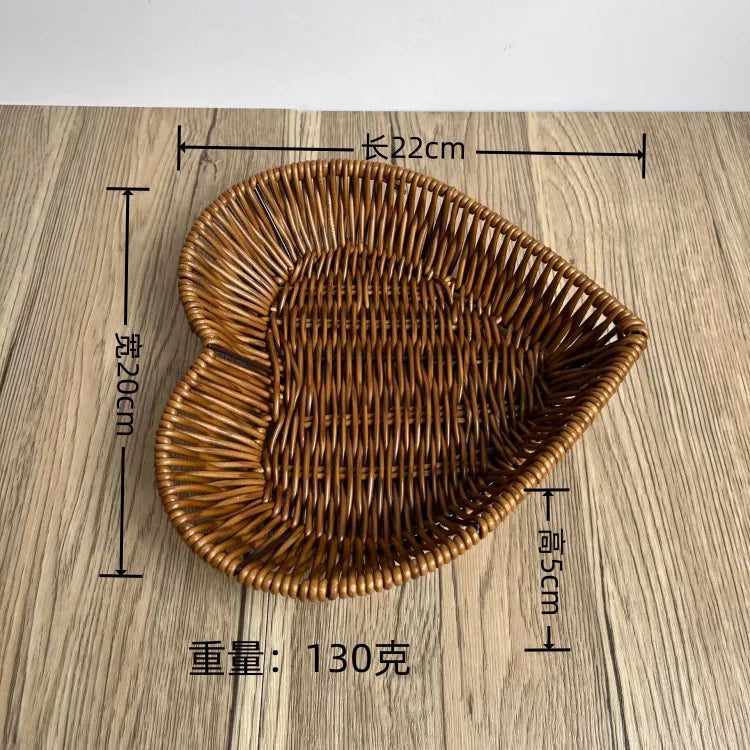 Simple Style Solid Color Imitation Rattan Storage Basket