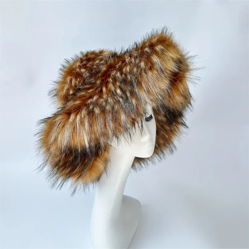 women's lady punk color block big eaves felt hat